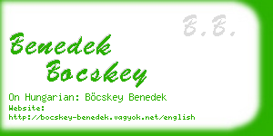 benedek bocskey business card
