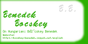 benedek bocskey business card